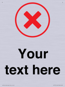 Custom plain background, red cross in a circle sign